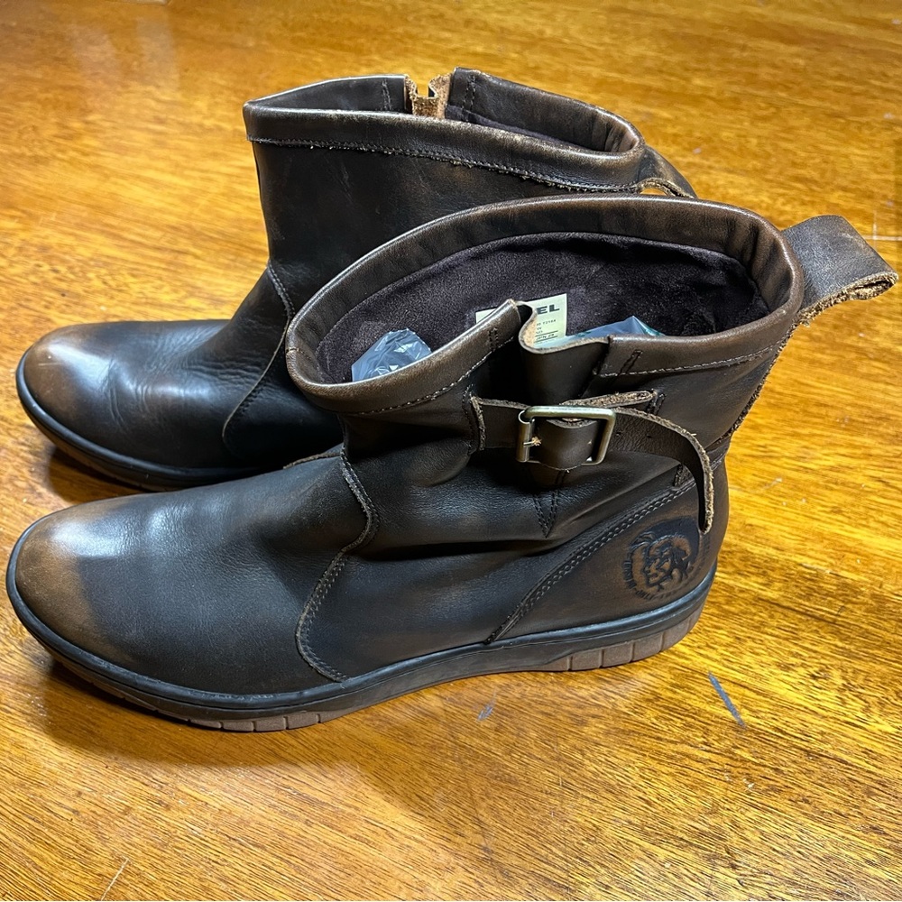 Diesel Bikerino Buckle Boots Brown Size12